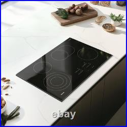 30 Inch Electric Cooktop 4 Burners with Child Safety Lock & Timer 240V NO Plug
