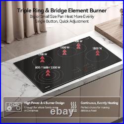 30 Inch Electric Cooktop 4 Burners with Child Safety Lock & Timer 240V NO Plug