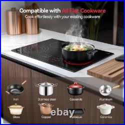 30 Inch Electric Cooktop 4 Burners with Child Safety Lock & Timer 240V NO Plug