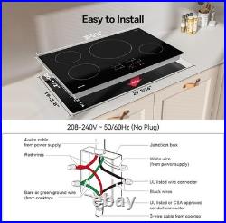 30 Inch Electric Cooktop 4 Burners with Child Safety Lock & Timer 240V NO Plug