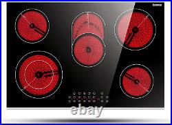 30 Inch Electric Cooktop 5 Burners Electric Stove Ceramic Cooktop, Drop-In Elect