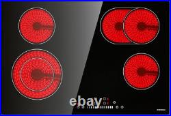 30 Inch Electric Cooktop, Built-in 5 Burner Electric Stovetop 6800W, 30 Glass
