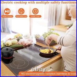 30 Inch Electric Cooktop, Built-in 5 Burner Electric Stovetop 8400W, 30 Ceramic 30 Inch Electric Cooktop, Built-in 5 Burner Electric Stovetop 8400W, 30 Ceramic