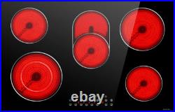30 Inch Electric Cooktop, Built-in 5 Burner Electric Stovetop 8400W, 30 Glass 30 Inch Electric Cooktop, Built-in 5 Burner Electric Stovetop 8400W, 30 Glass