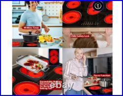 30 Inch Electric Cooktop, Built-in 5 Burner Electric Stovetop 8400W, 30 Glass 30 Inch Electric Cooktop, Built-in 5 Burner Electric Stovetop 8400W, 30 Glass