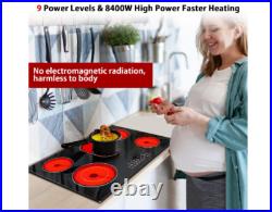 30 Inch Electric Cooktop, Built-in 5 Burner Electric Stovetop 8400W, 30 Glass 30 Inch Electric Cooktop, Built-in 5 Burner Electric Stovetop 8400W, 30 Glass
