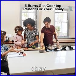 30 Inch Gas Cooktop, Built In Gas Rangetop with 5 High Efficiency Burners