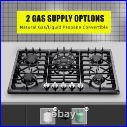 30 Inch Gas Cooktop, Built-In Stainless Steel Gas Stovetop 5 High Efficiency Bur