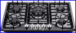 30 Inch Gas Cooktop, Built-In Stainless Steel Gas Stovetop 5 High Efficiency Bur