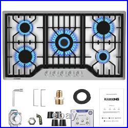 30 Inch Gas Cooktop Propane Gas Stove 5 Burner NG LPG Dual Fuel Stainless Steel