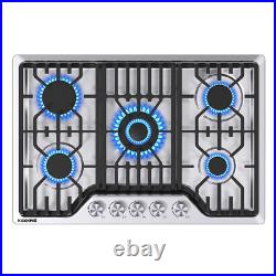 30 Inch Gas Cooktop Propane Gas Stove 5 Burner NG LPG Dual Fuel Stainless Steel