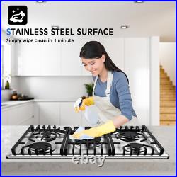 30 Inch Gas Cooktop Propane Gas Stove 5 Burner NG LPG Dual Fuel Stainless Steel