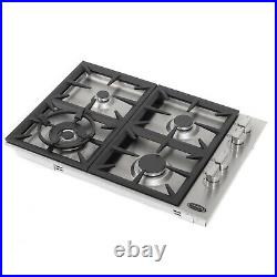 30 Inch Gas Cooktop (open Box) 4 Sealed Burners, Metal Knobs, Stainless Steel