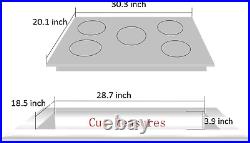 30 Inch Gas Cooktops Dual Fuel Sealed 5 Burners Drop-In Tempered Glass Gas Hob D