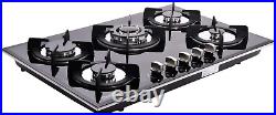 30 Inch Gas Cooktops Dual Fuel Sealed 5 Burners Drop-In Tempered Glass Gas Hob D