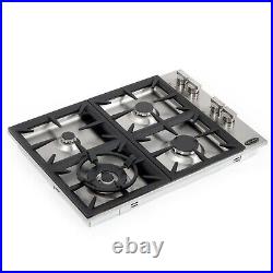 30 Inch Gas Hob (open Box) 4 Sealed Burners, Metal Knobs, Stainless Steel