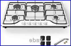 30 Inch Gas Stove with 5 Burner Propane Gas Cooktop Gas Hob NG/LPG Convertible