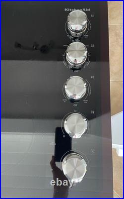 30 KitchenAid Glass Electric Downdraft Cooktop, Black KCED600GBL01 Tested Good