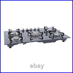 30 LPG NG Gas Cooktop Built-in 5 Burner Stove Hob Cooktop Tempered Glass US Top