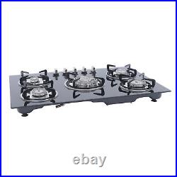 30 LPG NG Gas Cooktop Built-in 5 Burner Stove Hob Cooktop with Tempered Glass