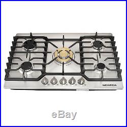 30 Stainless Steel 5 Burner Gas Cooktop NG/ LPG Conversion for Cook Top Stove