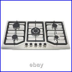 30'' Stainless Steel 5 Burners Built-in Cooktops Natural Gas Propane Gas House