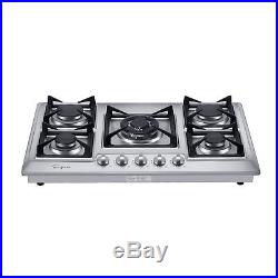 30 Stainless Steel 5 Italy Sabaf Burners Stove Top Gas Cooktop