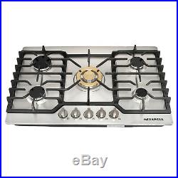 30 Stainless Steel Built-in 5 Burner Gas Cooktops / High Performance Gold Stove