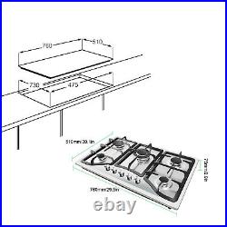 30 Stainless Steel Built-in Gas Hob/Stove/Cooktop 5 Burners LPG/NG Cooker