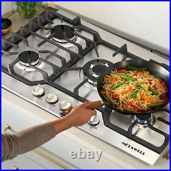 30 Stainless Steel COOKTOP Built-in 5 Burner Stoves LPG/NG Gas Hob Cooktops USA