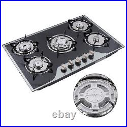 30 Stainless Steel Cook Top Built-in 5 Burners Stove LPG/NG Gas Cooker Hob