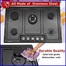 30 Stainless Steel Gas Stove Top 5 Burner Gas Cooktop withThermocouple Protection