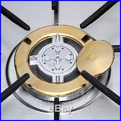 30 Stainless Steel Gold Burner Built-in 5 Stoves Natural Gas Cooktops Cooker