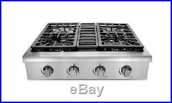 30 THOR KITCHEN Stainless Pro Style HRT3003U Gas Rangetop Cooktop, 4 Burners