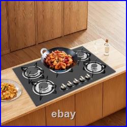 30 Tempered Glass Built-in 5 Burners Stove LPG/NG Gas Cooker Hob Cook Top