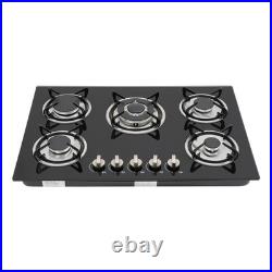 30 Tempered Glass Built-in 5 Burners Stove LPG/NG Gas Cooker Hob Cook Top