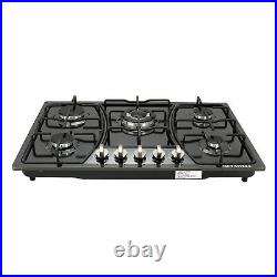 30 Titanium Stainless Steel 5 Burners Cooktop Built In Stove LPG NG Gas Hob-US