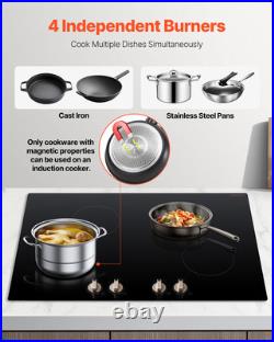 30 in 4 Burner Induction Cooktop Electric Countertop Burner Knob Control 6600W 30 in 4 Burner Induction Cooktop Electric Countertop Burner Knob Control 6600W