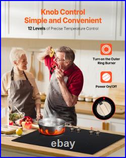 30 in 4 Burner Induction Cooktop Electric Countertop Burner Knob Control 6600W 30 in 4 Burner Induction Cooktop Electric Countertop Burner Knob Control 6600W
