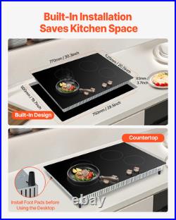 30 in 4 Burner Induction Cooktop Electric Countertop Burner Knob Control 6600W 30 in 4 Burner Induction Cooktop Electric Countertop Burner Knob Control 6600W
