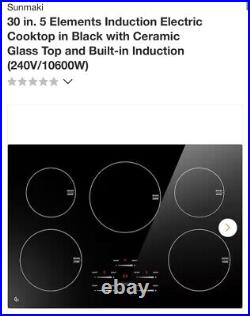 30 in. 5 Elements Induction Electric Cooktop in Black with Ceramic Glass Top