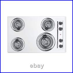 30 in. Coil Electric Cooktop in White with 4 Elements 30 in. Coil Electric Cooktop in White with 4 Elements