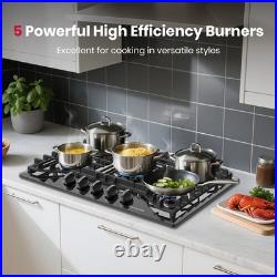 30 in Gas Cooktop 5 Burner Grill & Griddle Stainless Steel NG/LP Convertible CSA