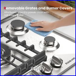 30 in Gas Cooktop 5 Burners Sealed Italy SABAF Cast Iron 120V NG/LPG for Kitchen