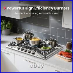 30 in Gas Cooktop 5 Burners Sealed Italy SABAF Cast Iron 120V NG/LPG for Kitchen