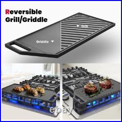 30 in Gas Cooktop 5 Burners Sealed Italy SABAF Cast Iron 120V NG/LPG for Kitchen