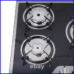 30 in Gas Cooktop Stainless Steel with 5 Burners NG/LPG Dual Fuel Gas Stovetop