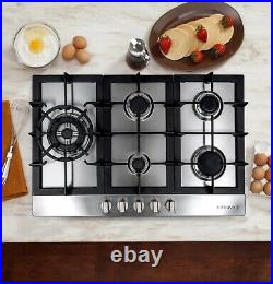 30 in. Gas Cooktop in Stainless Steel with 5 Sealed Brass Burners