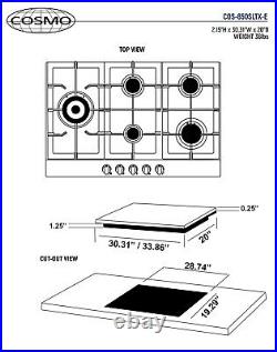 30 in. Gas Cooktop in Stainless Steel with 5 Sealed Brass Burners