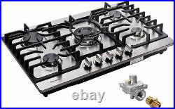 30 inch 5 burners gas cooktop NG/LPG dual fuel sealed stovetop stainless steel